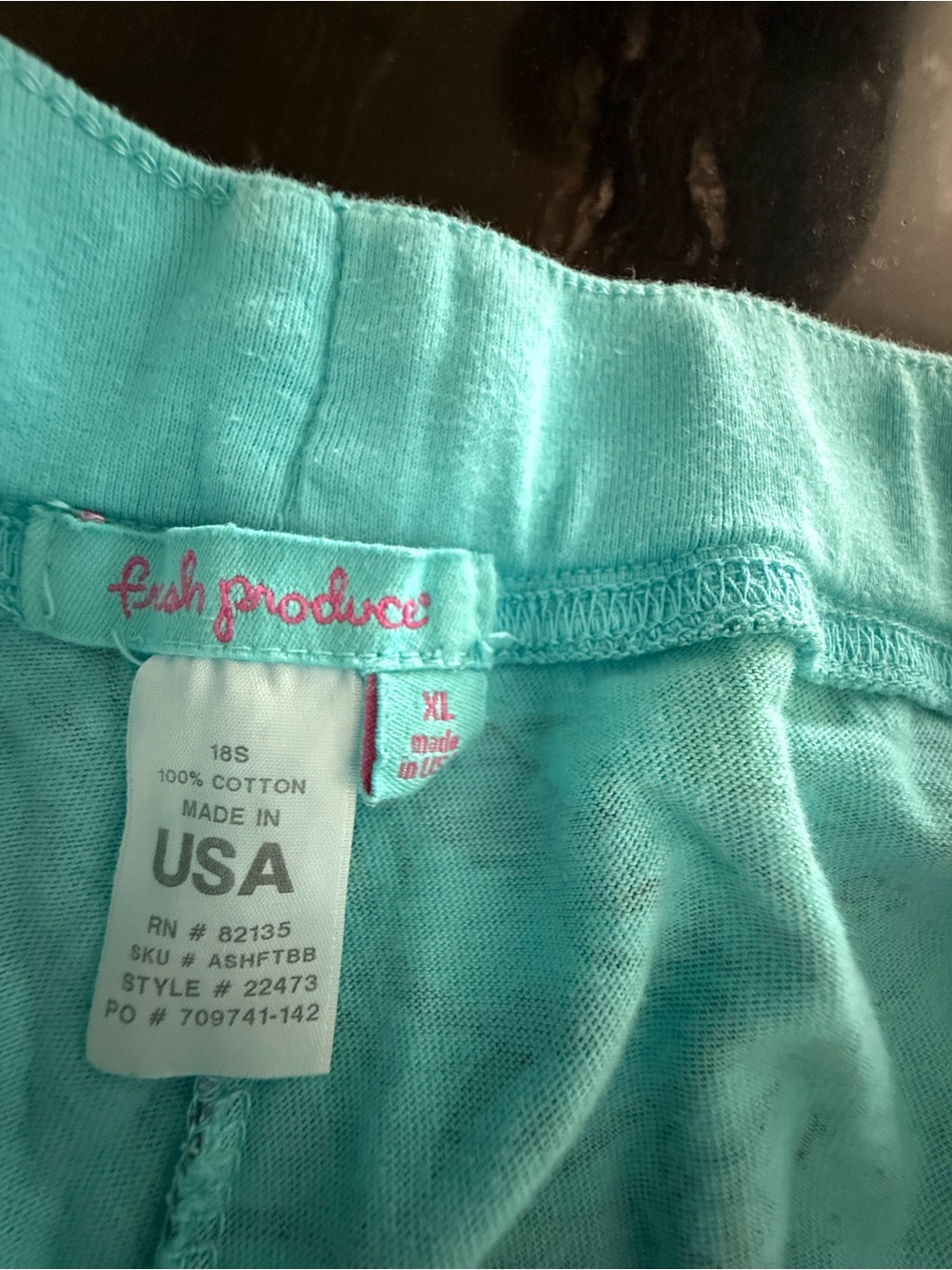 Turquoise Floral Tropical Print Shorts I fresh produce in size XL - Picture 10 of 10